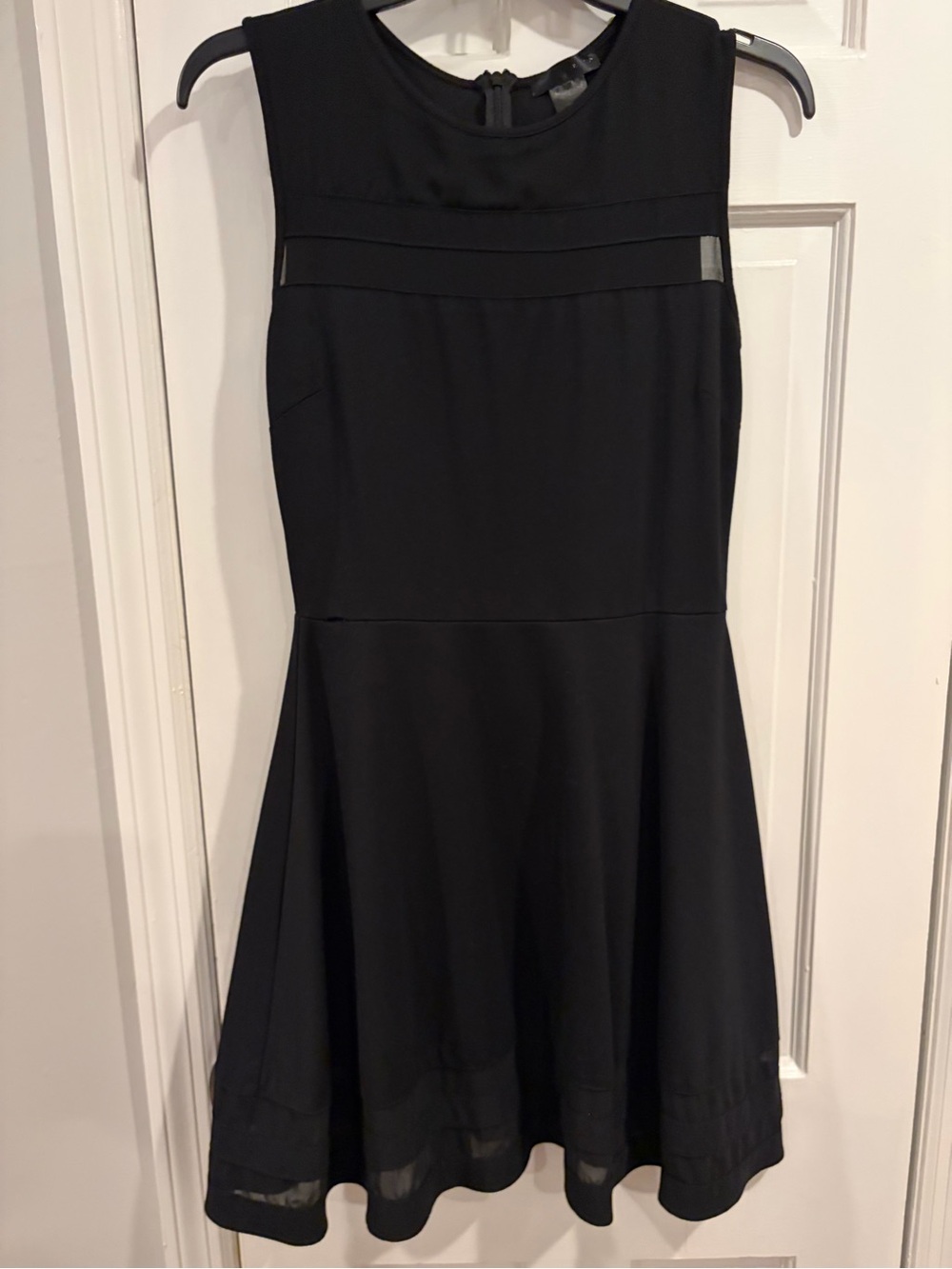 Classic Black Sleeveless Fit & Flare Dress, Aqua, size S